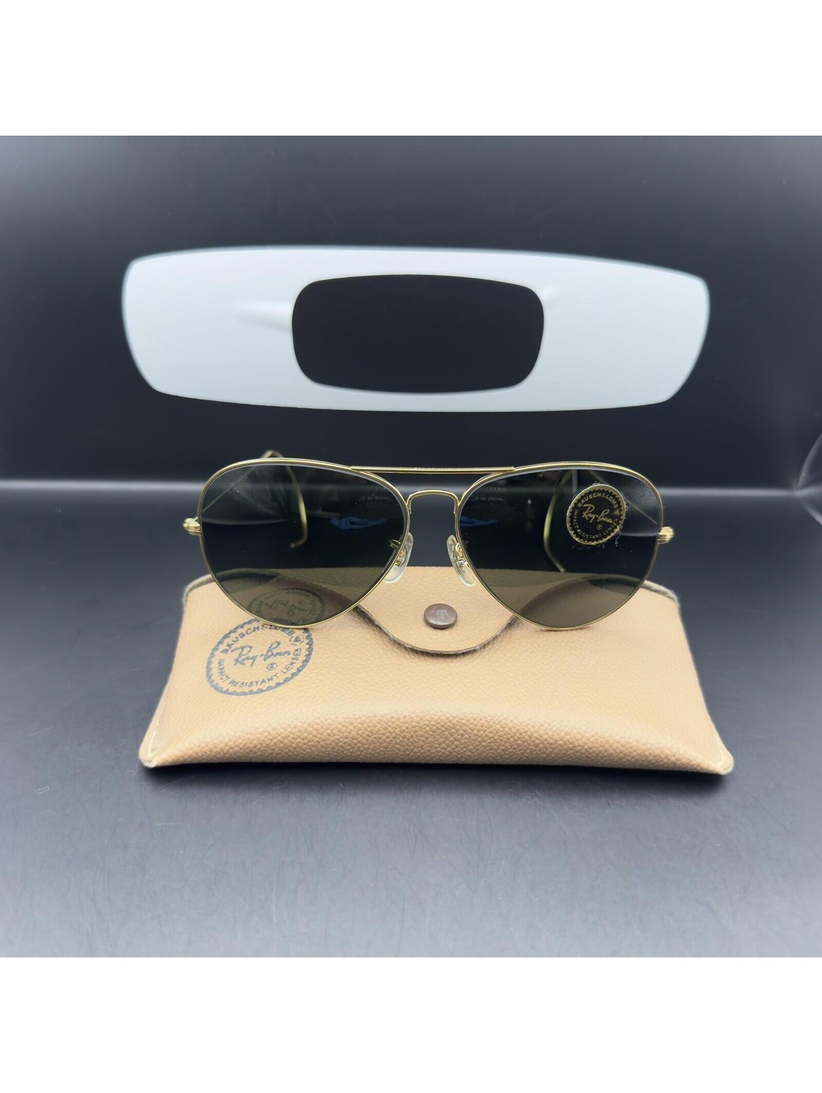 Vintage B&L Ray Ban Bausch & Lomb Gold Aviators G15 Gray 58mm Outdoorsman L0205